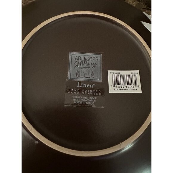 Tabletops Linen Hand Painted Hand Crafted dinner plates set of (6) new - Picture 5 of 5